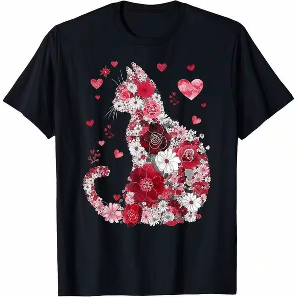 Base Layer Top - Camiseta divertida de Happy Meowentine's Day