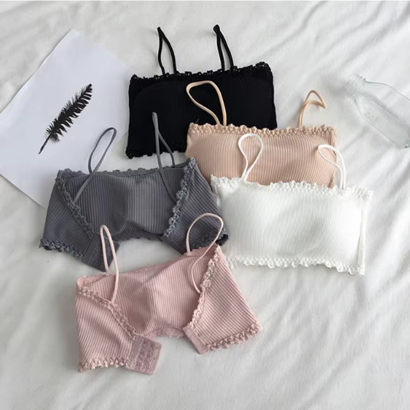 Suspender Tank Top - Sujetador de algodón para mujer, top