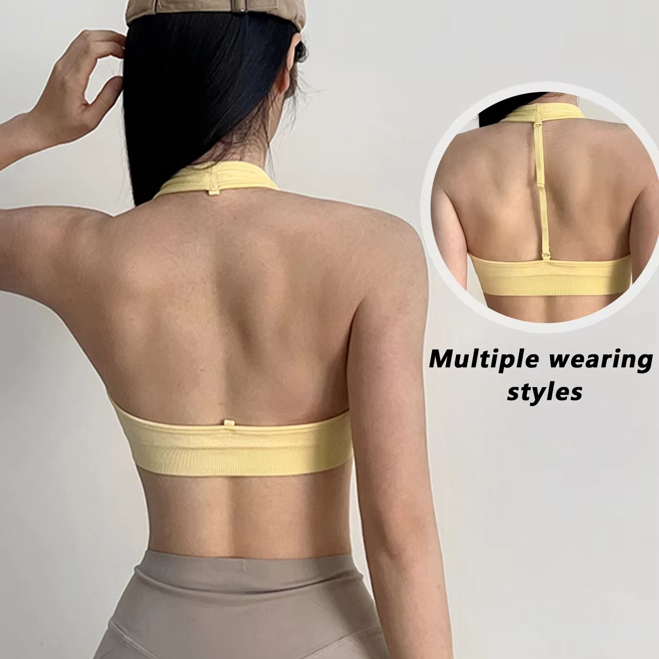 Suspender Tank Top - Sujetador deportivo con cuello halter y
