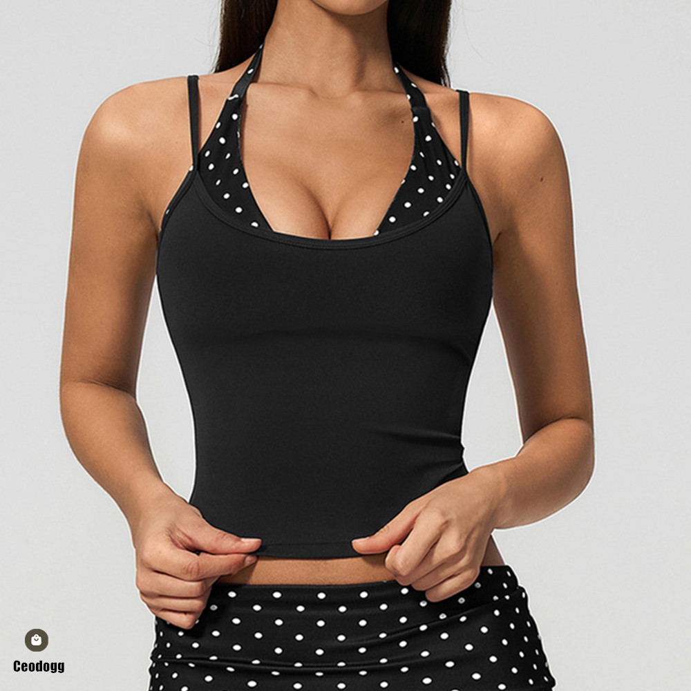 Suspender Tank Top - Top Deportivo Halter con Tirantes para