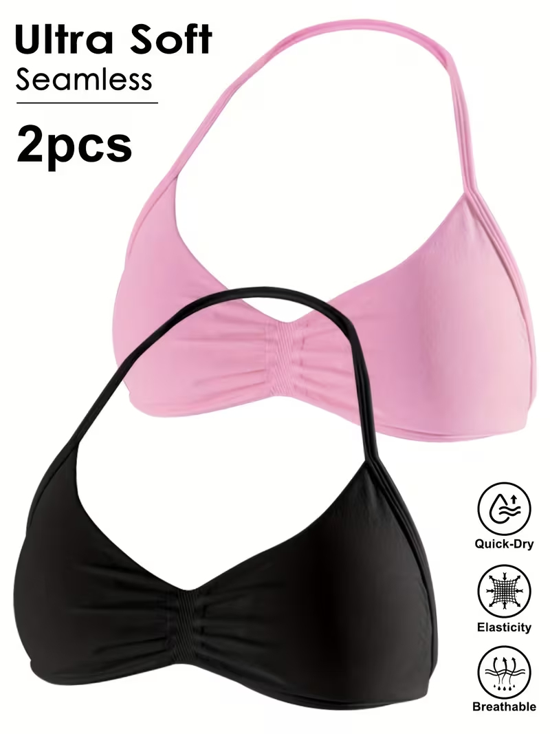 Suspender Tank Top - 2 piezas Top corto sexy sin